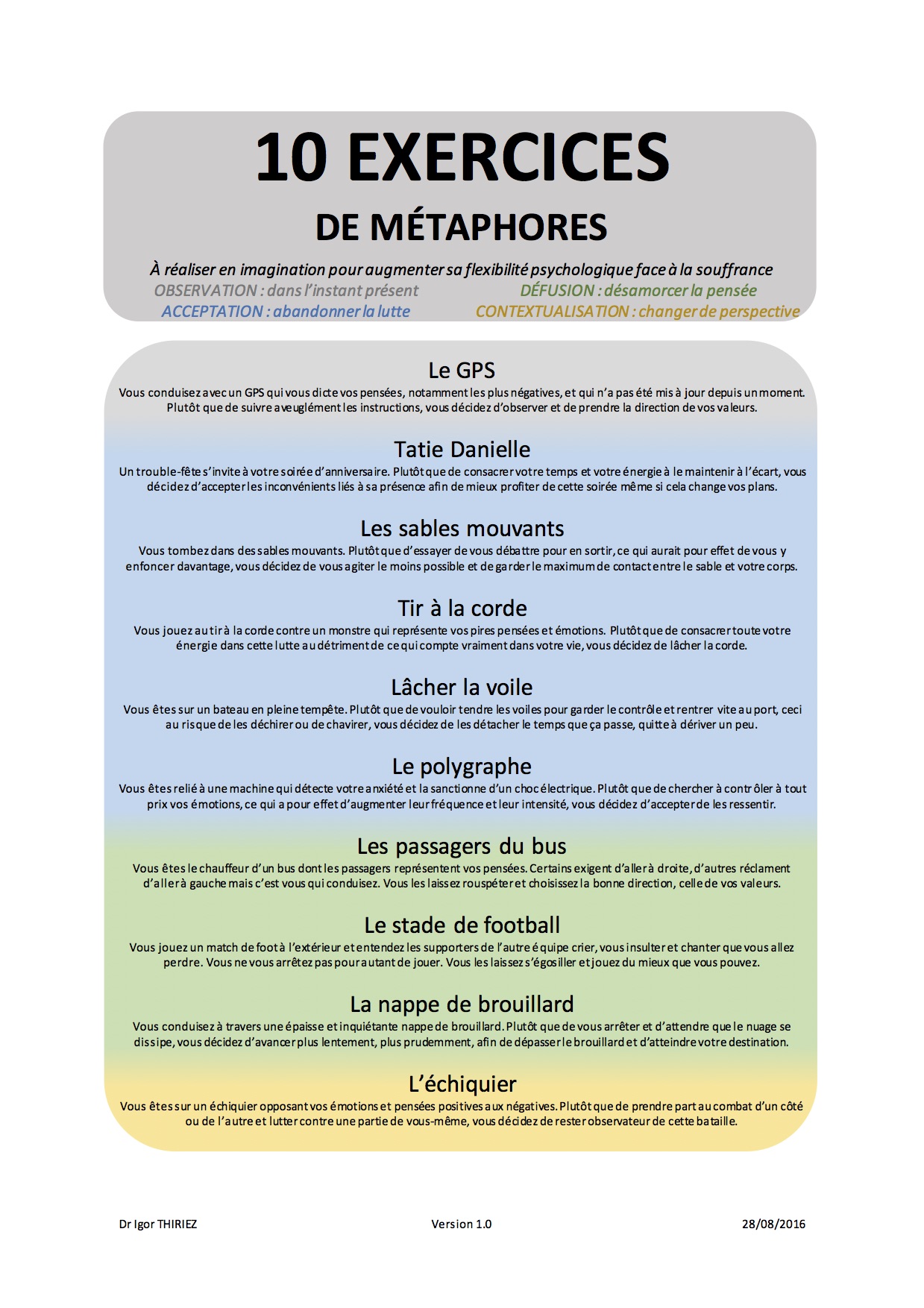 Métaphores [10 ex.]