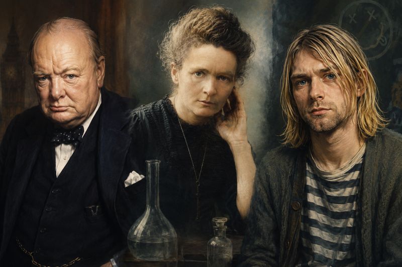 Churchill, Marie Curie et autres rockeurs